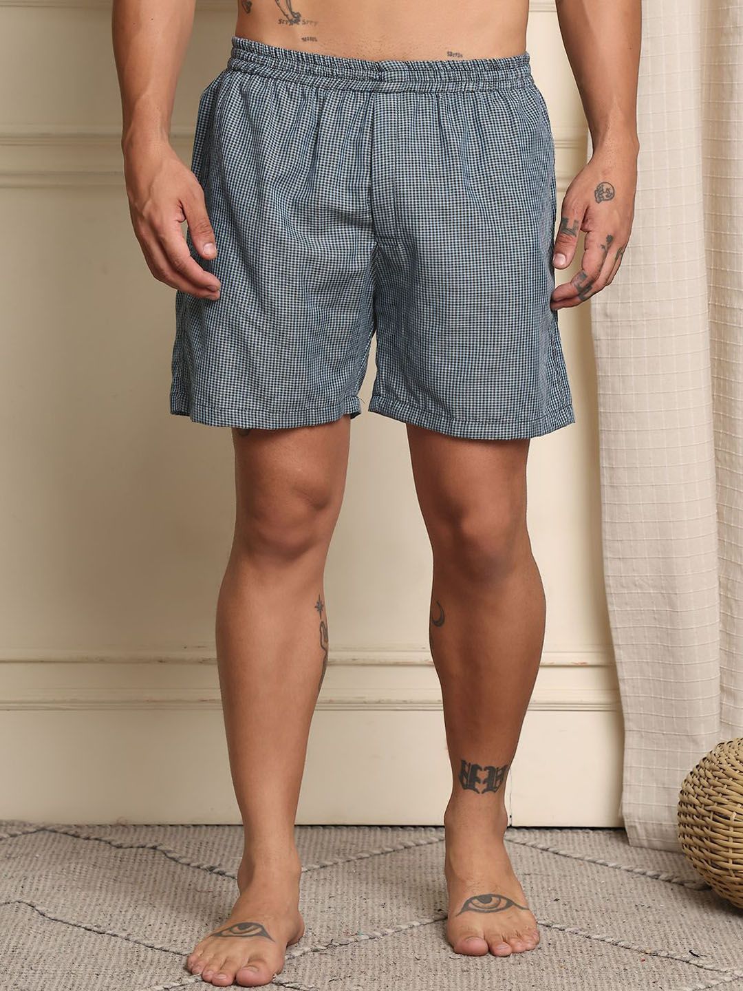 Mast & Harbour Checked Cotton Boxer - B10-S-image-36
