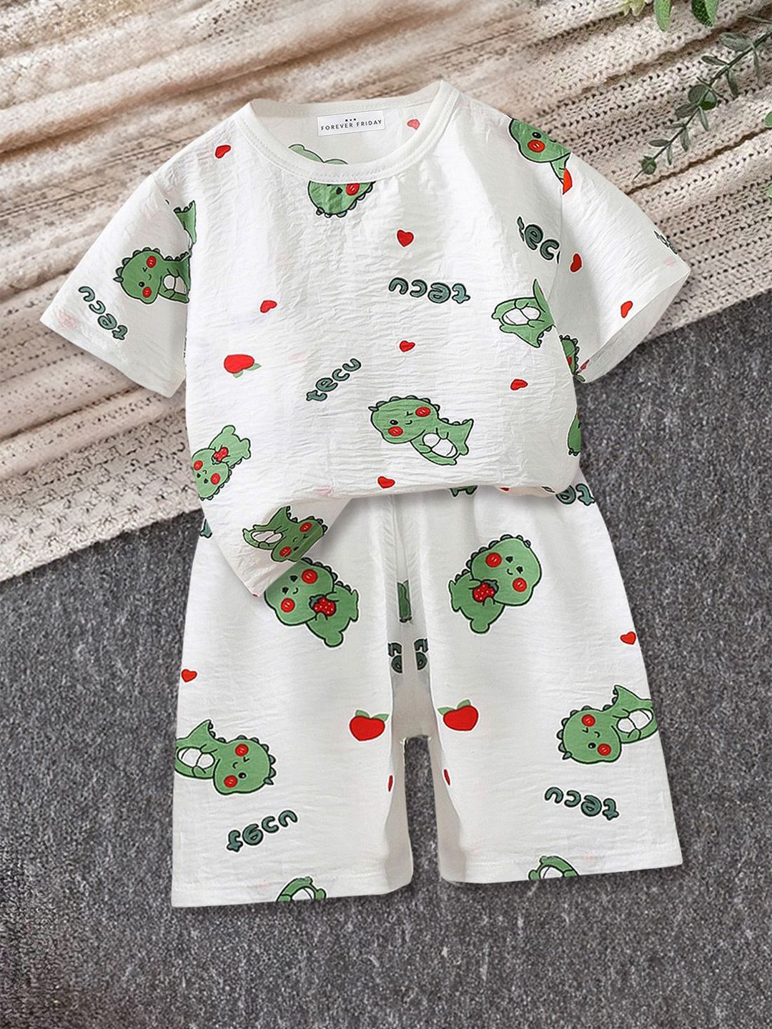 FOREVER FRIDAY Boys Graphic Printed T-shirt with Shorts-picture-48