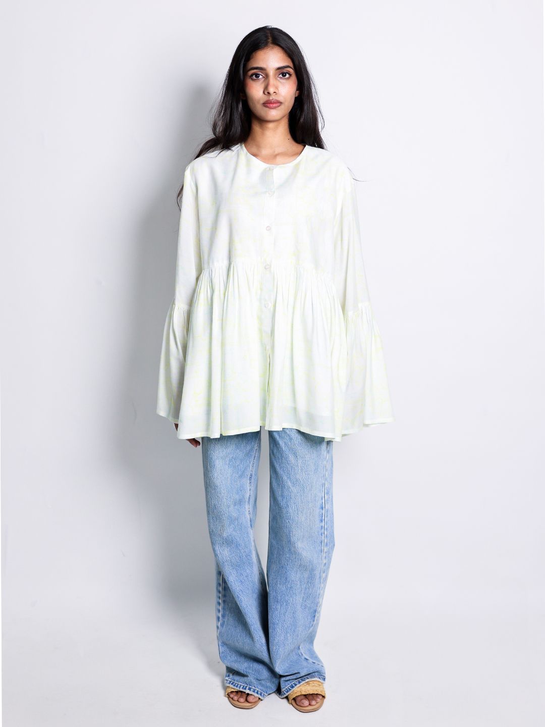 Arya Giri Women Mandarin Collar Kimono Sleeve Top-picture-57