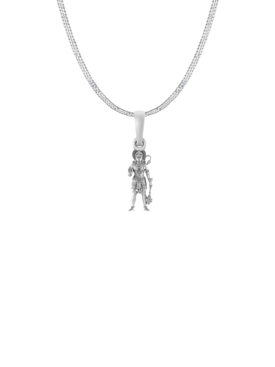 AKSHAT SAPPHIRE Men 925 Sterling Silver Contemporary Hanuman Pendant With Curb Chain-picture-37