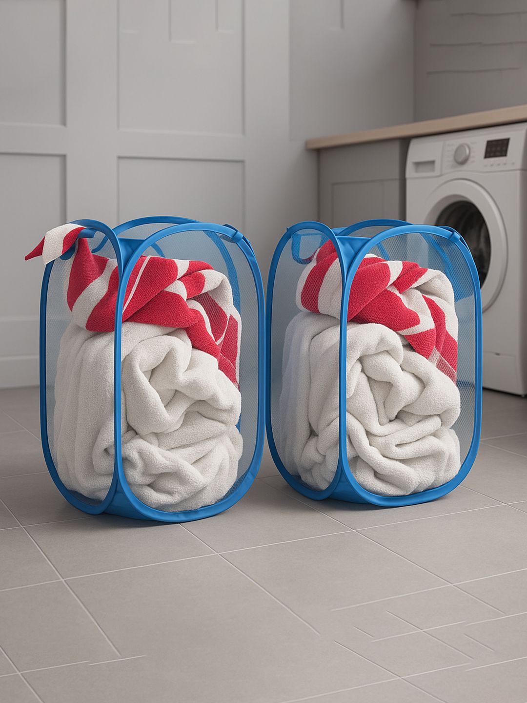Kuber Industries 2-Pcs Blue Mesh Laundry Basket 20 L-image-48