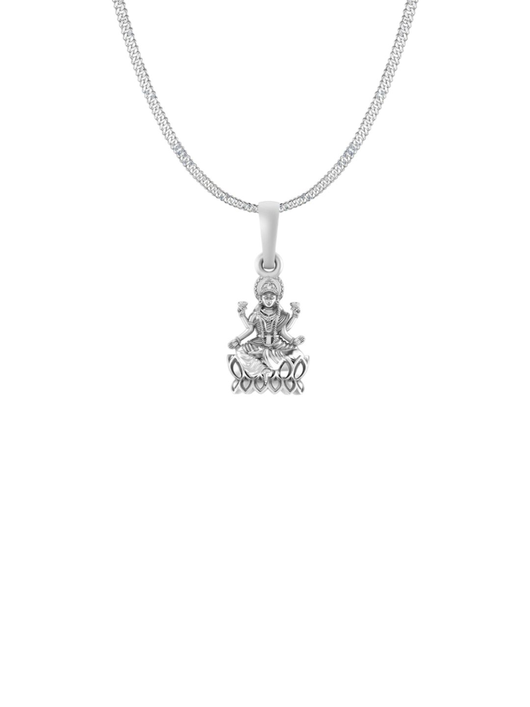 AKSHAT SAPPHIRE Men 925 Sterling Silver Contemporary Laxmi Ji Pendant With Curb Chain-picture-28