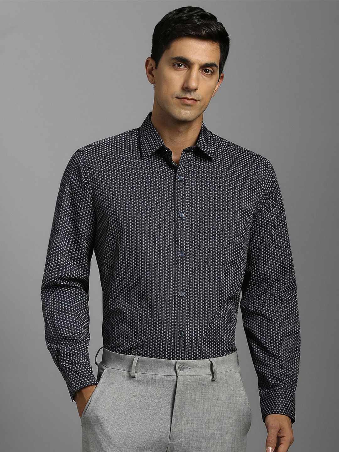 Louis Philippe Micro Ditsy Printed Pure Cotton Formal Shirt-image-44