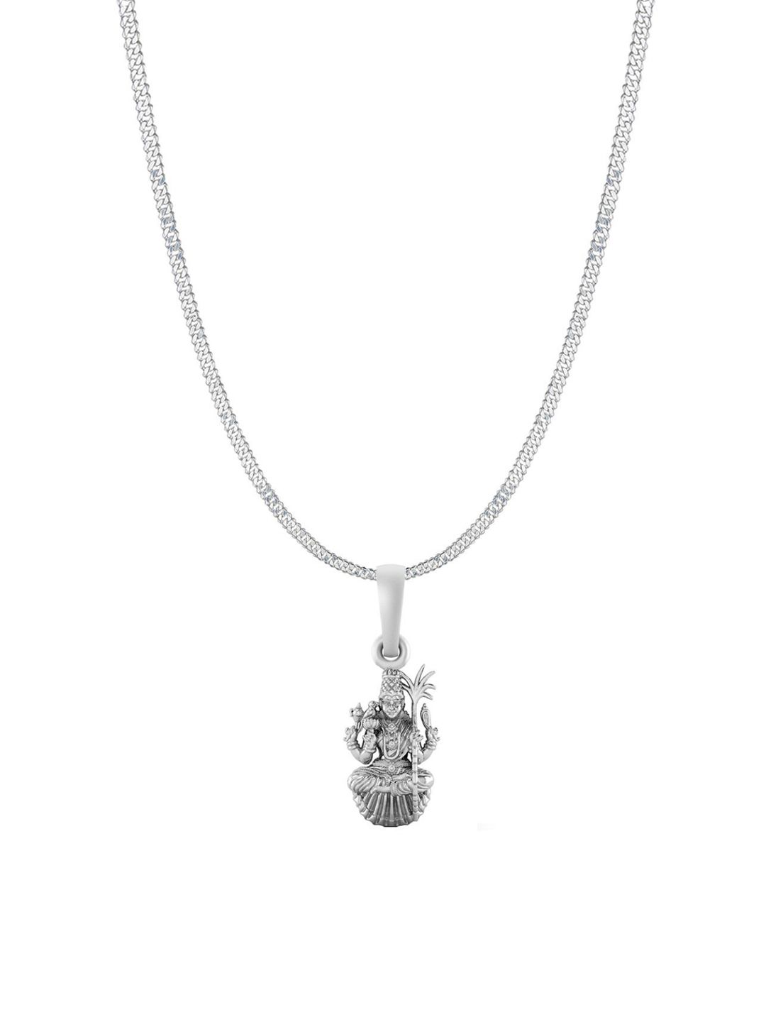 AKSHAT SAPPHIRE Men 925 Sterling Silver Lalitha Devi Pendant With Curb Chain-picture-26
