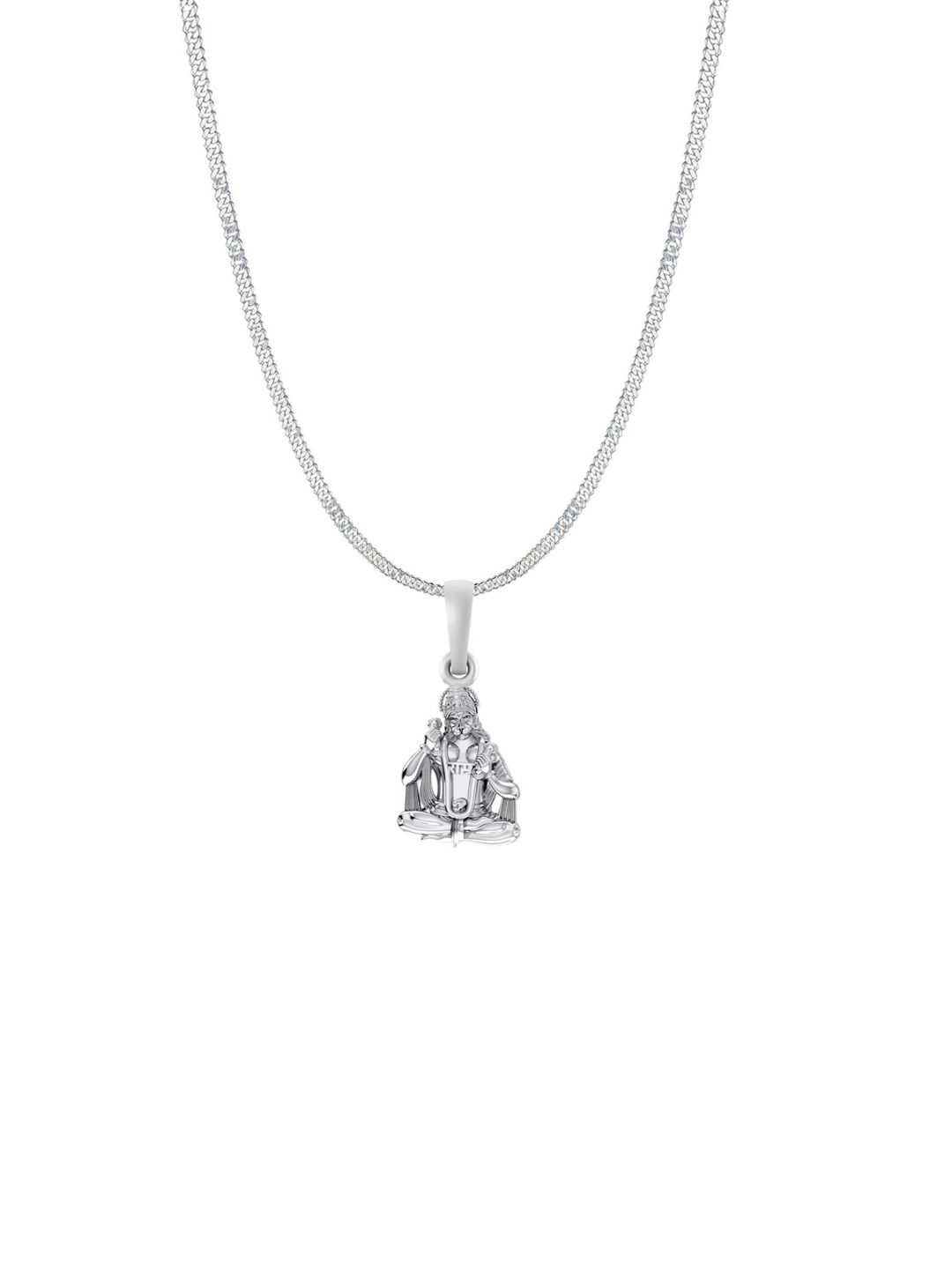 AKSHAT SAPPHIRE Men 925 Sterling Silver Lord Hanuman Pendant With Curb Chain-image-35