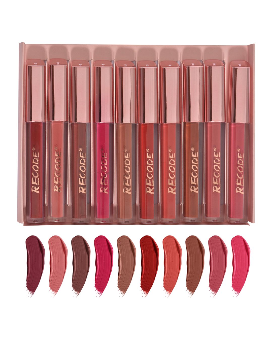 Recode Set Of 10 Clay Matte Liquid Lipsticks - 2 ml Each-image-41