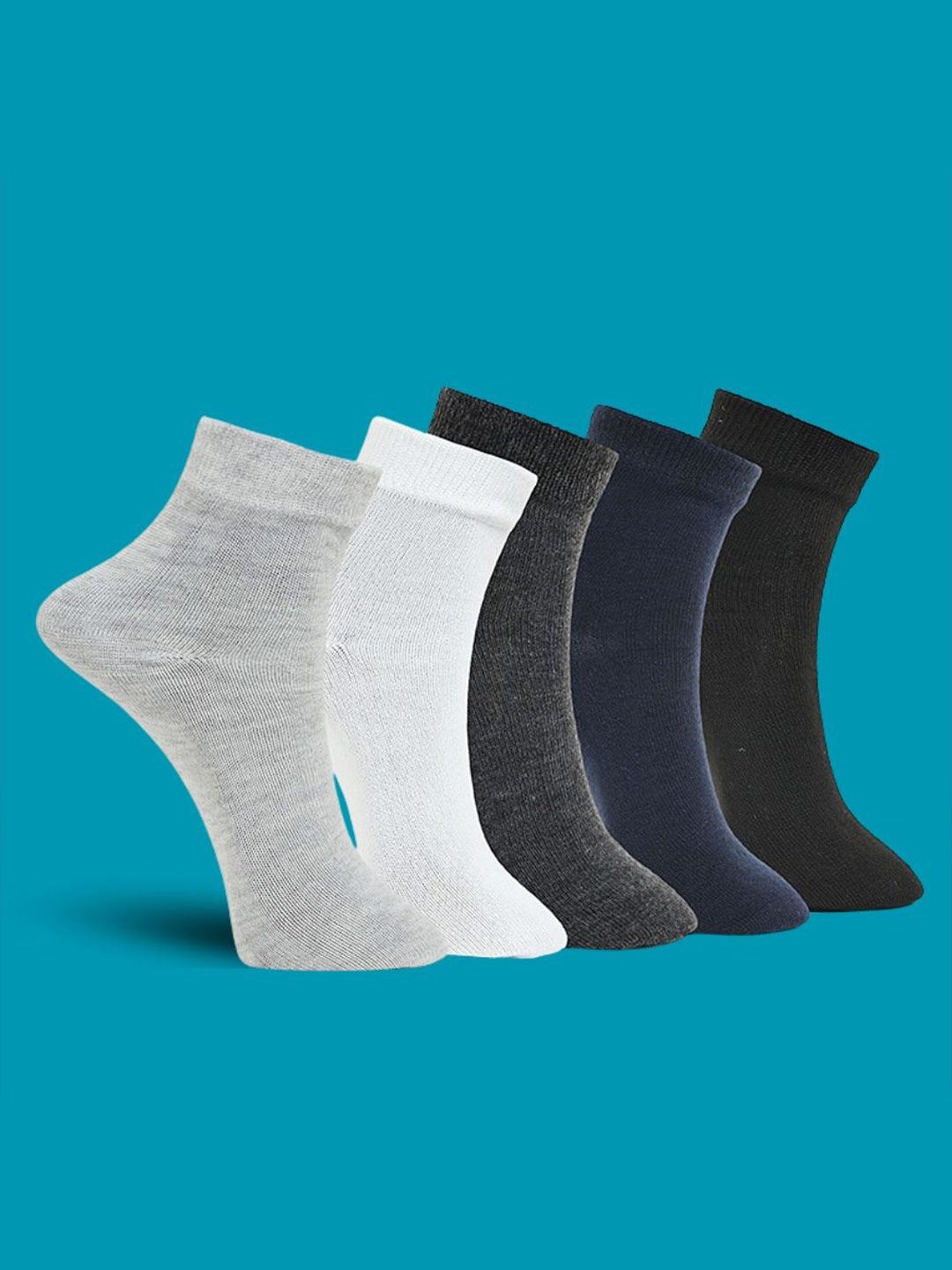 MJE Unisex Pack Of 5 Comfortable Ankle-Length Socks-picture-48