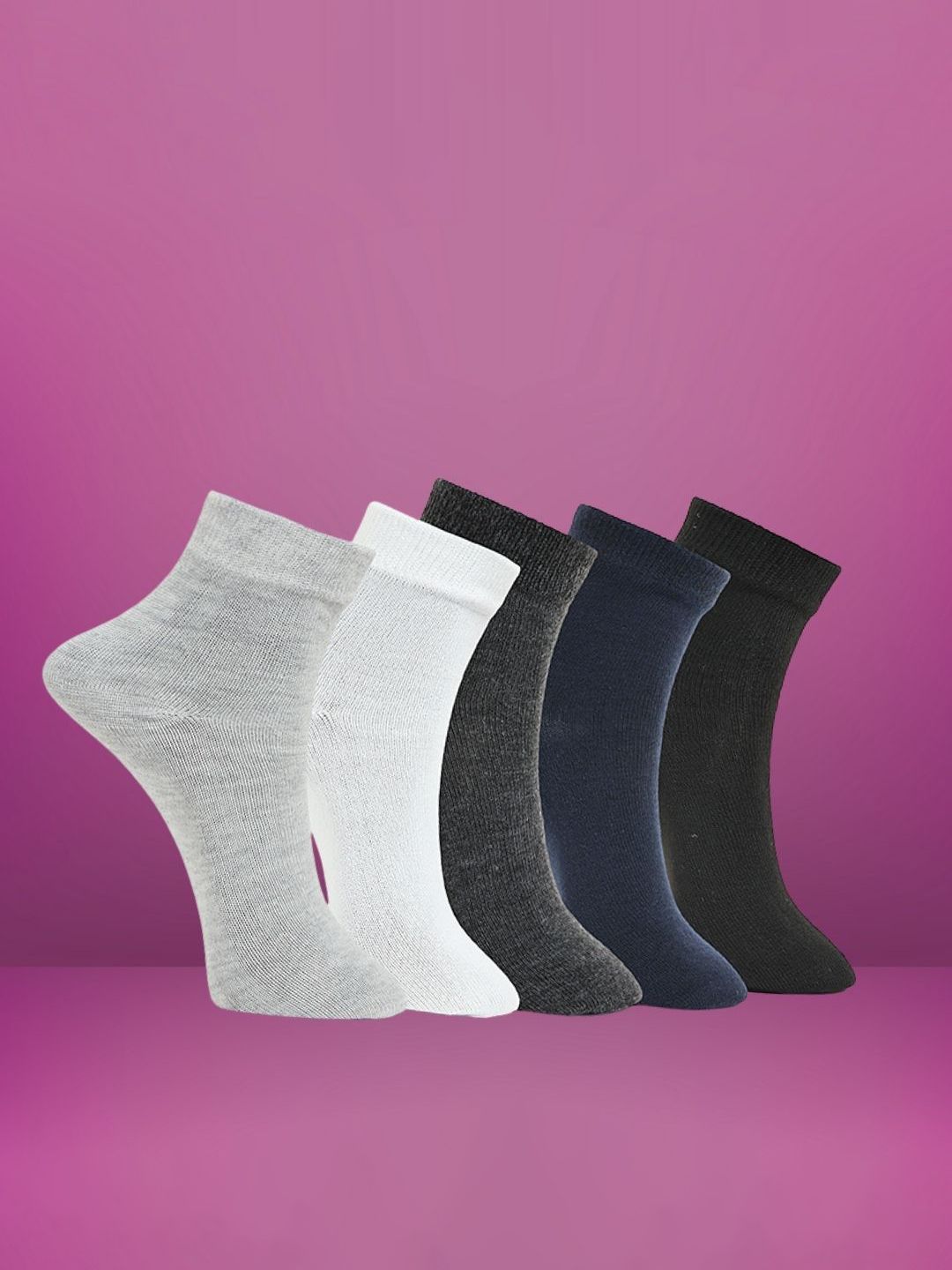 MJE Unisex Pack Of 5 Ankle-Length Socks-picture-18