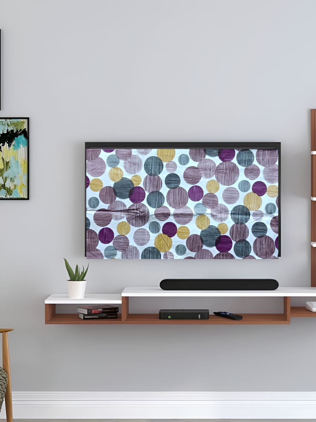 Kalra Magic Purple & White Printed Dustproof & Waterproof 32 Inch Tv Cover-picture-12