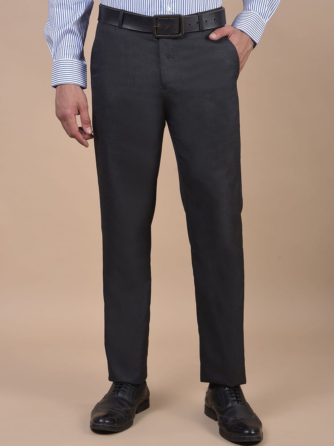 Cantabil Men Regular Fit Mid-Rise Formal Trousers-picture-21