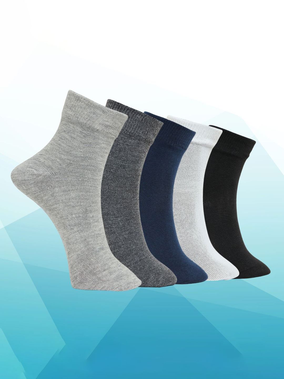 MJE Unisex Pack Of 5 Comfortable Ankle-Length Socks-picture-18