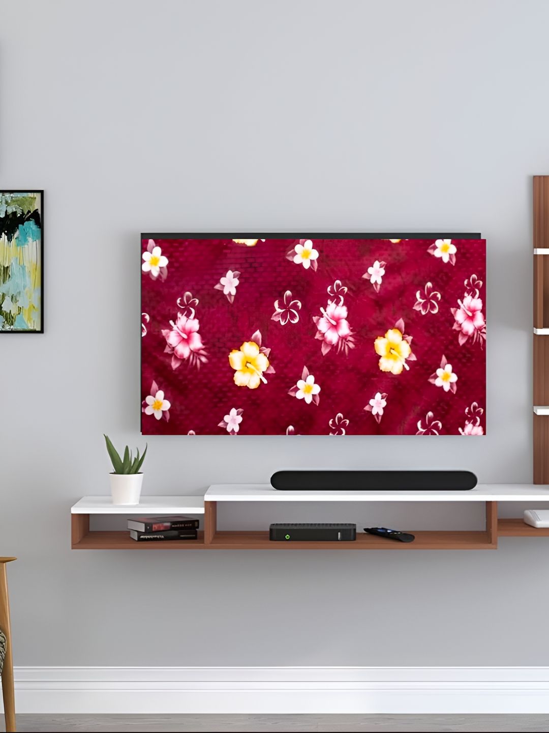 Kalra Magic Red & Pink Printed Dustproof & Waterproof 32 Inch Tv Cover-picture-37