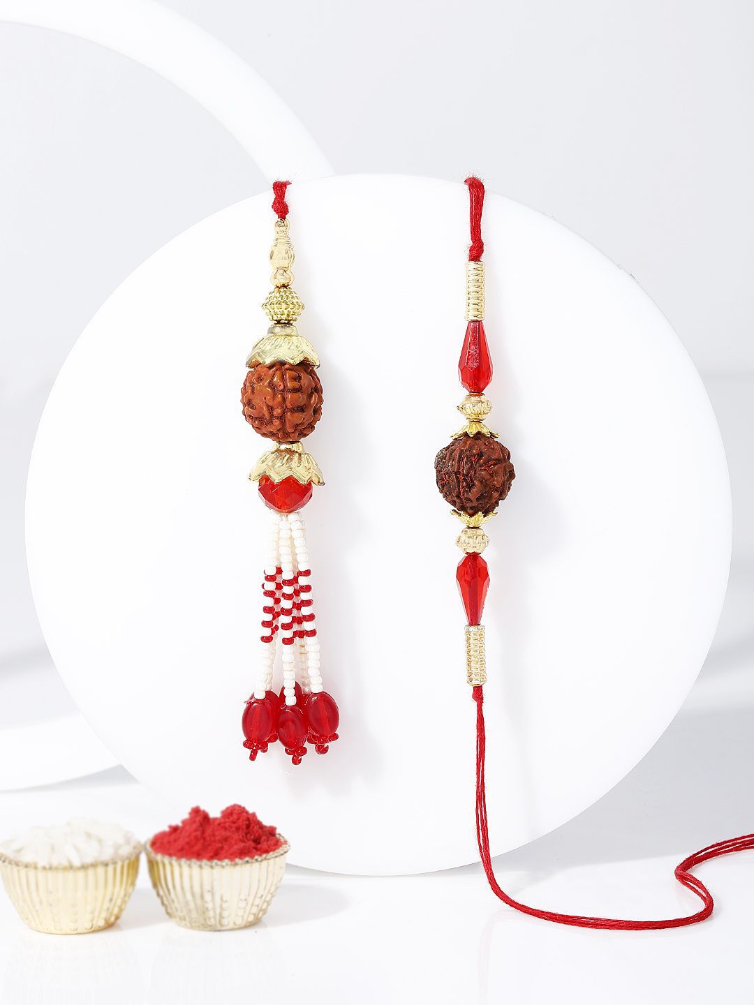 IGP Set Of 2 Beaded Rudraksh Bhaiya bhabhi Rakhi-picture-17