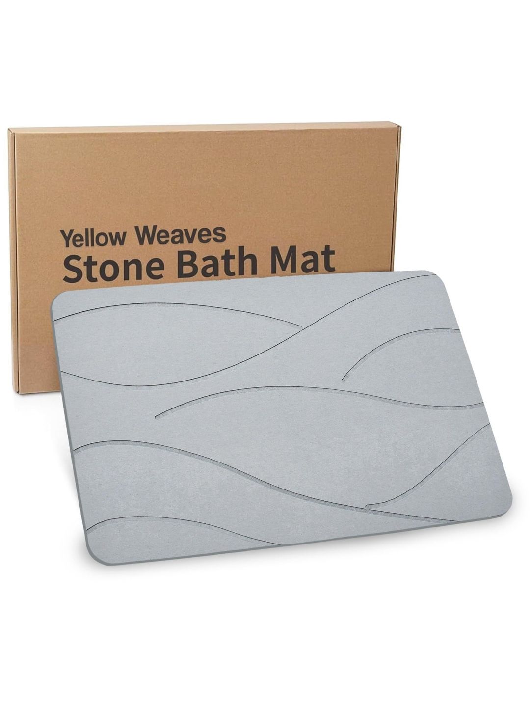 Yellow Weaves Grey Textured Anti-Skid Bath Rug-picture-10