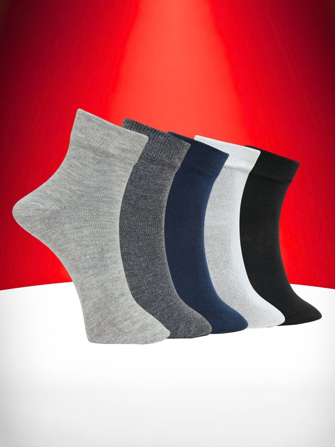 MJE Unisex Pack Of 5 Everyday Lightweight Ankle-Length Socks-picture-23