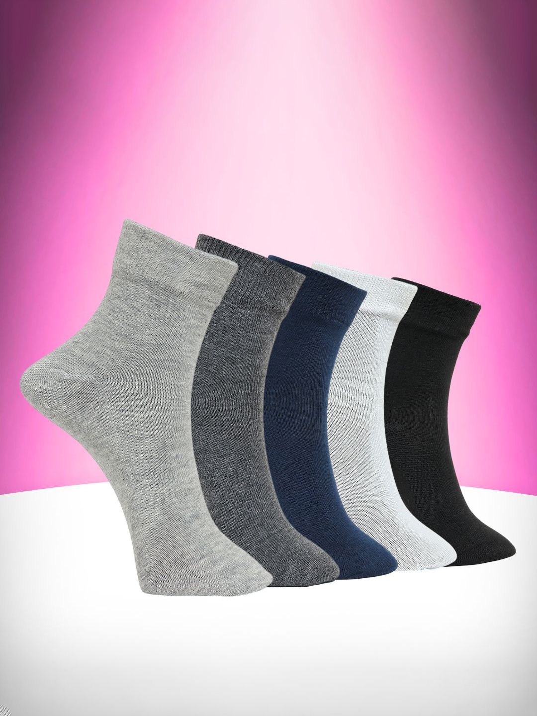 MJE Unisex Pack Of 5 Comfortable Ankle-Length Socks-picture-26