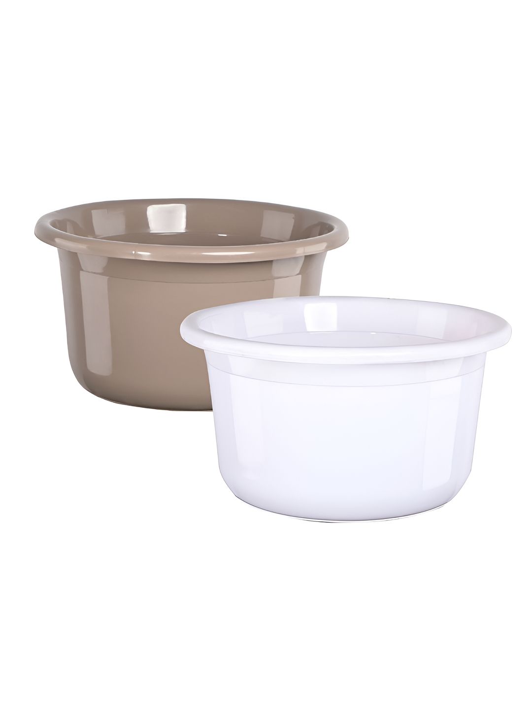 Aura Brown & White 2 piece Solid Plastic Bath Accessories Set-picture-17
