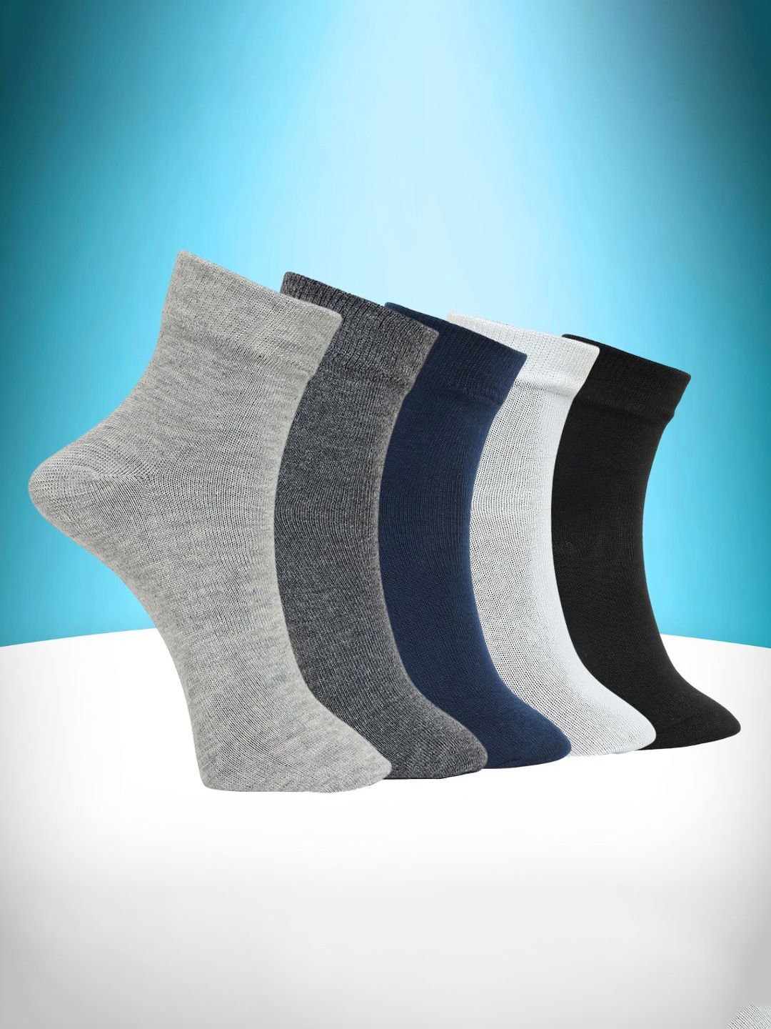 MJE Unisex Pack Of 5 Comfortable Ankle-Length Socks-image-48