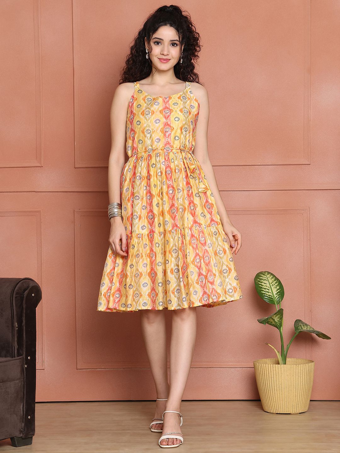 Aawari Women Floral Print Fit & Flare Dress