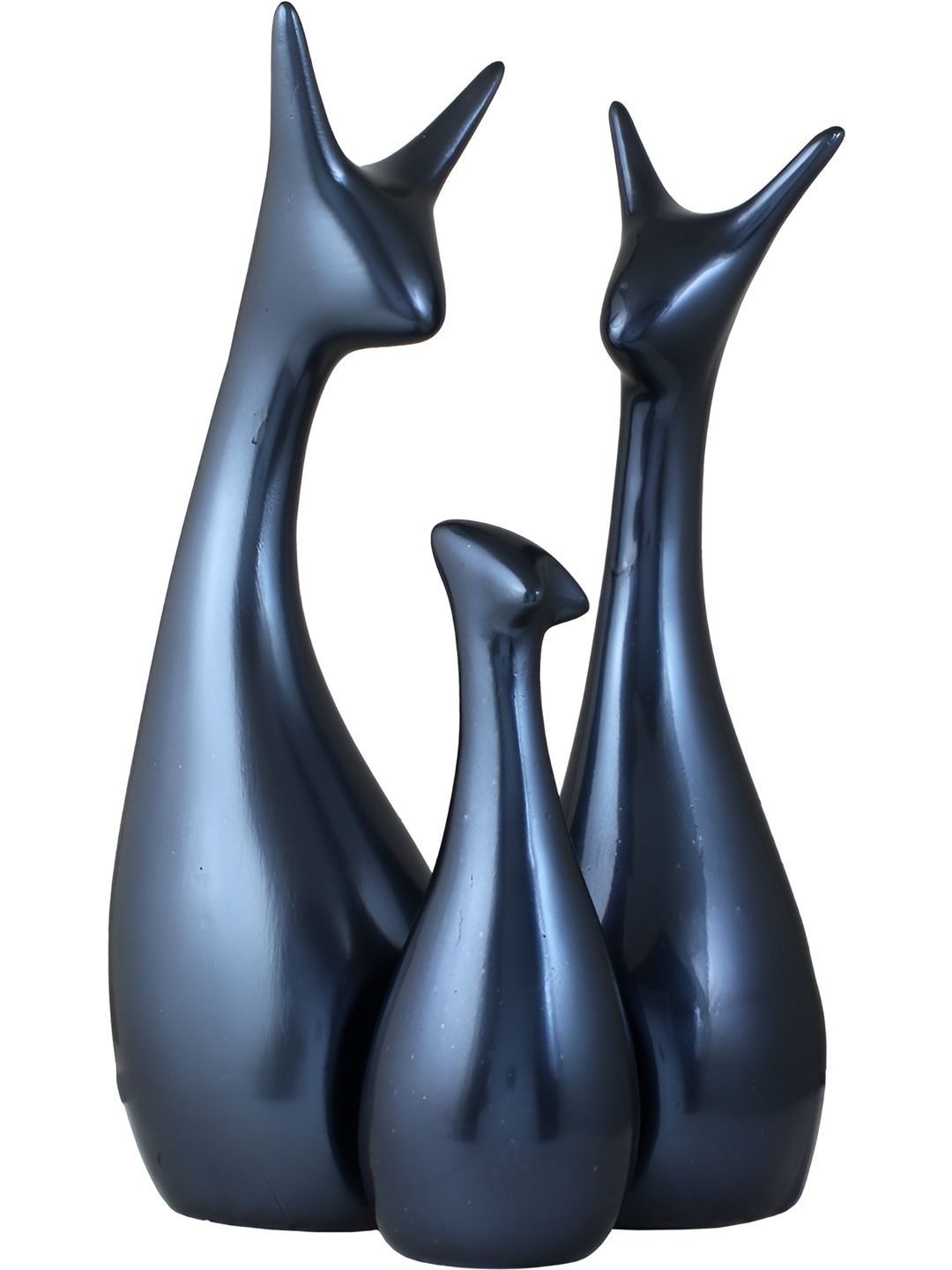 Aura Grey 3 Pieces Cat Showpieces-image-0