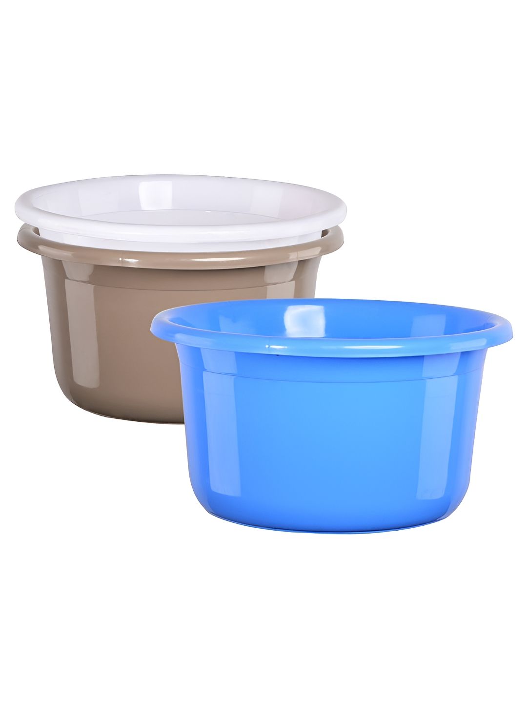 Aura Blue & Brown Pack of 3 Plastic Bath Accessories Set-image-35