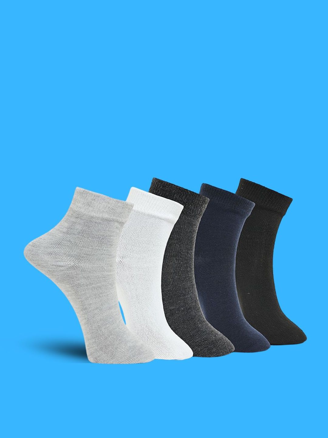 MJE Pack Of 5 Comfortable Ankle-Length Socks-picture-23