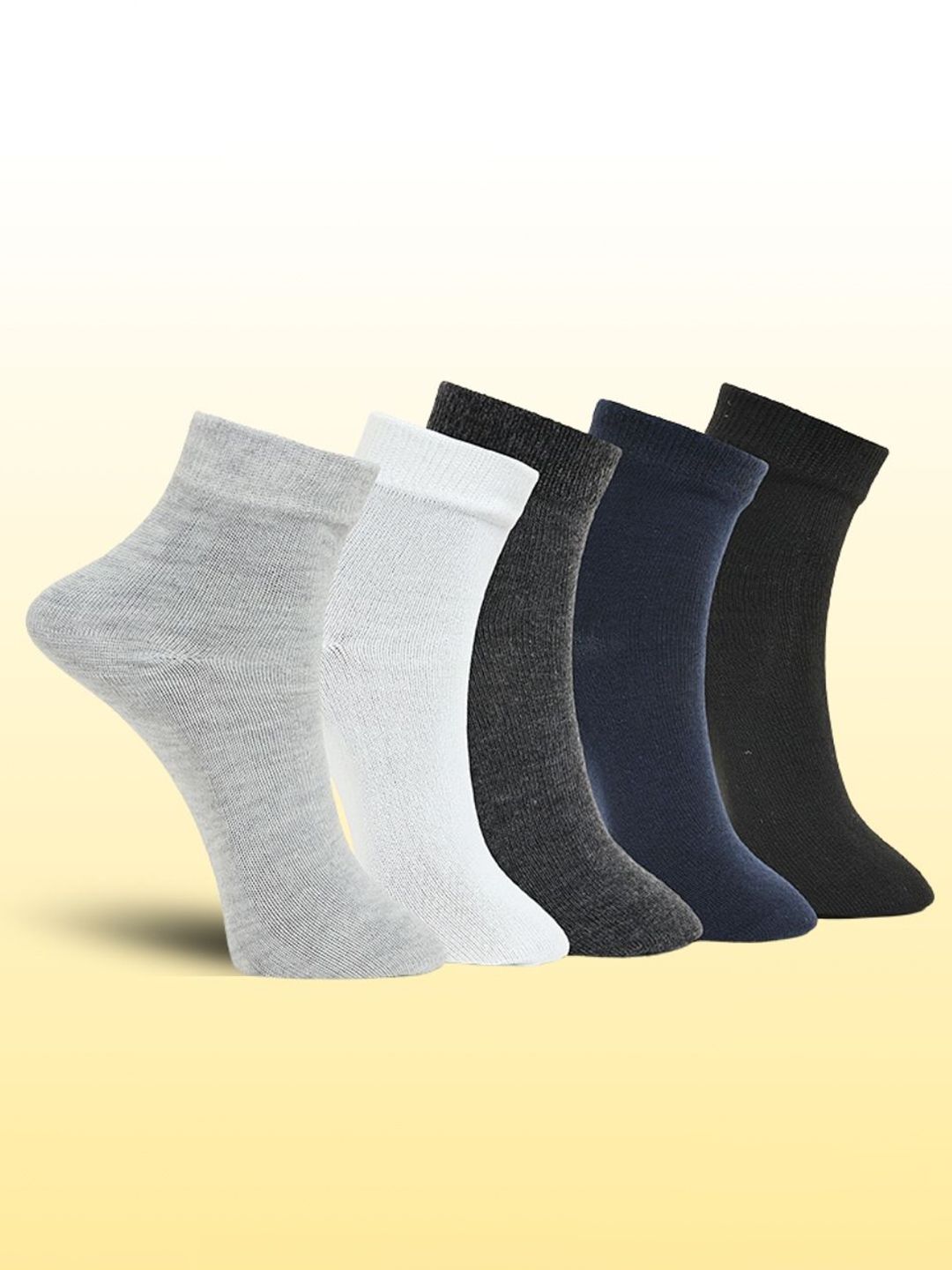 MJE Unisex Pack Of 5 Comfortable Ankle-Length Socks-image-47