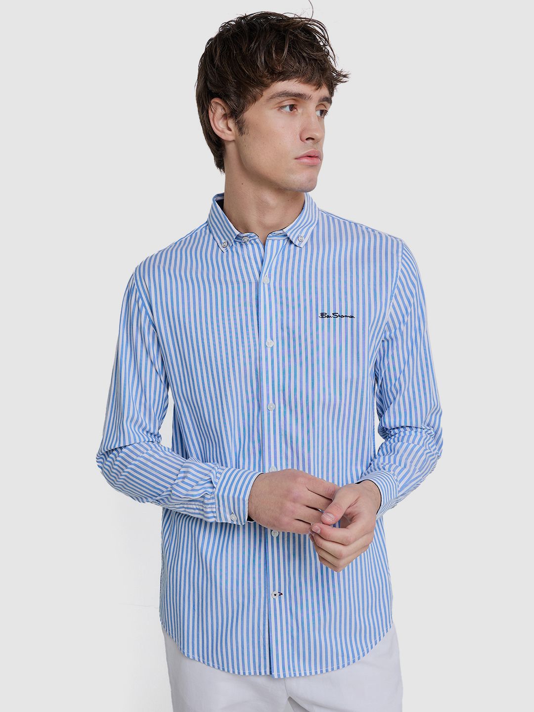 BEN SHERMAN Striped Casual Cotton Shirt-picture-28