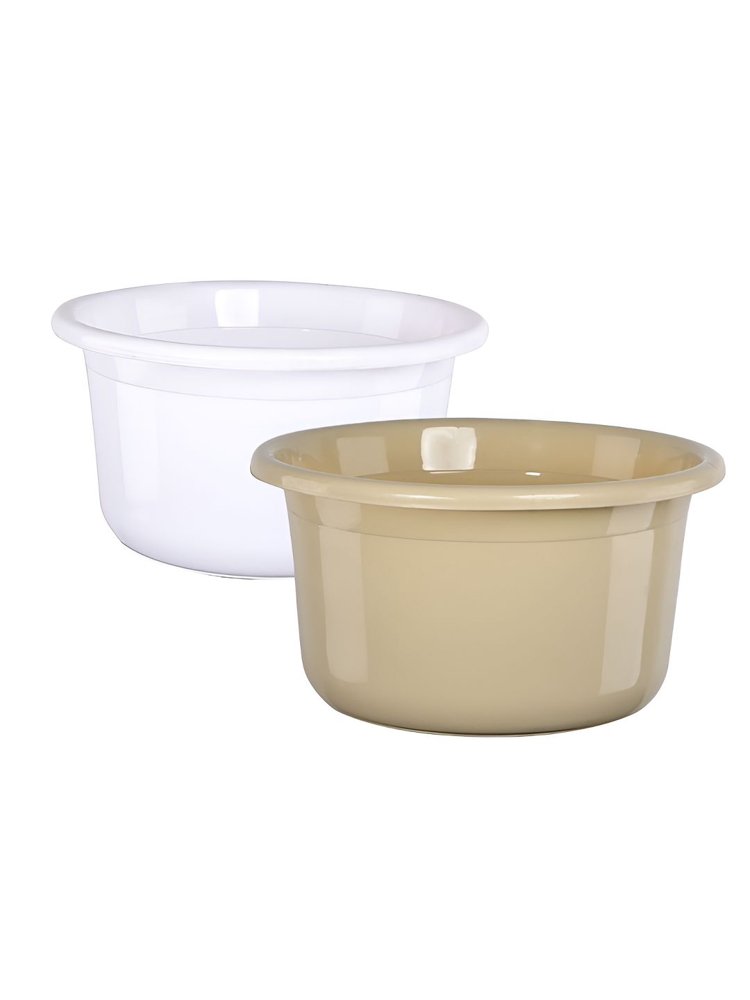 Aura White & Beige 2 piece Solid Plastic Bath Accessories Set-picture-26