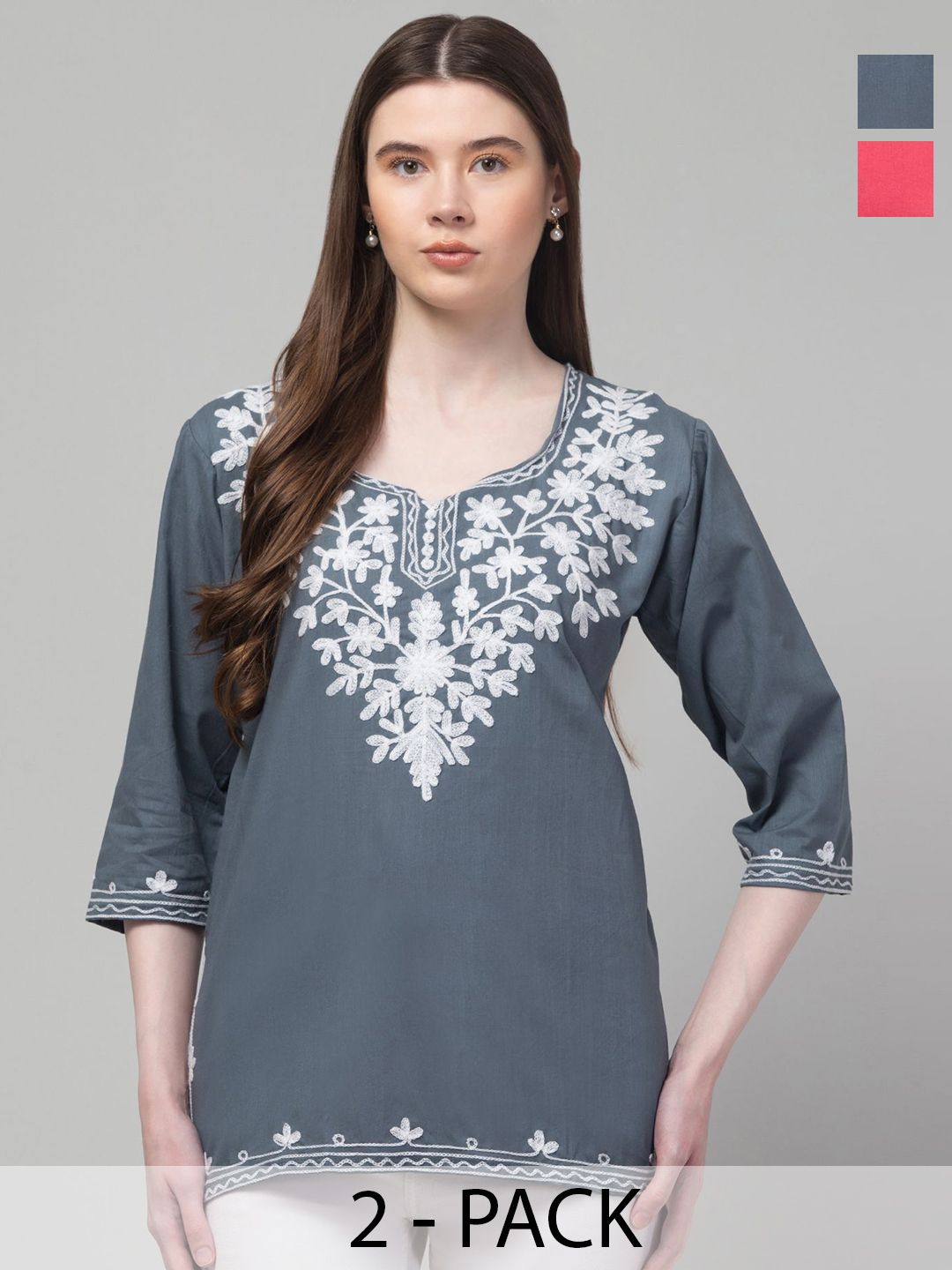 Aura Glam Floral Embroidered Kurti-picture-13