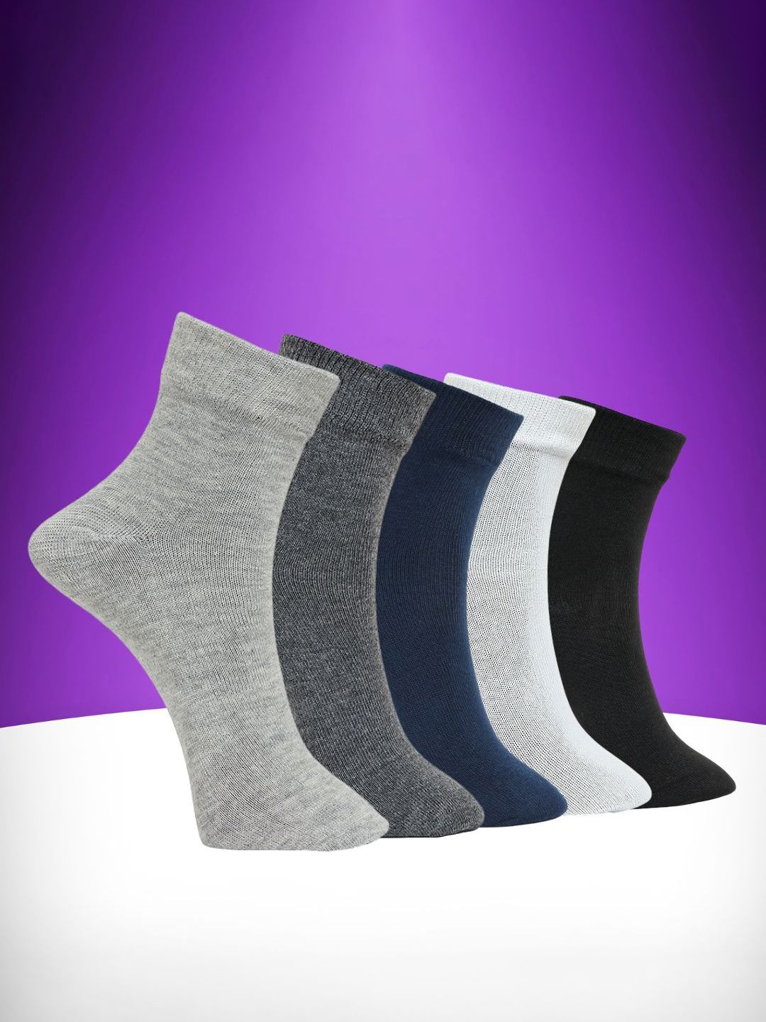MJE Unisex Pack Of 5 Everyday Lightweight Ankle-Length Socks-image-29