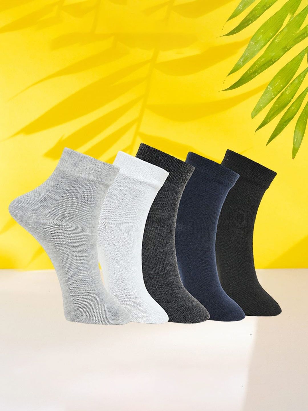 MJE Unisex Pack Of 5 Comfortable Ankle-Length Socks-picture-5