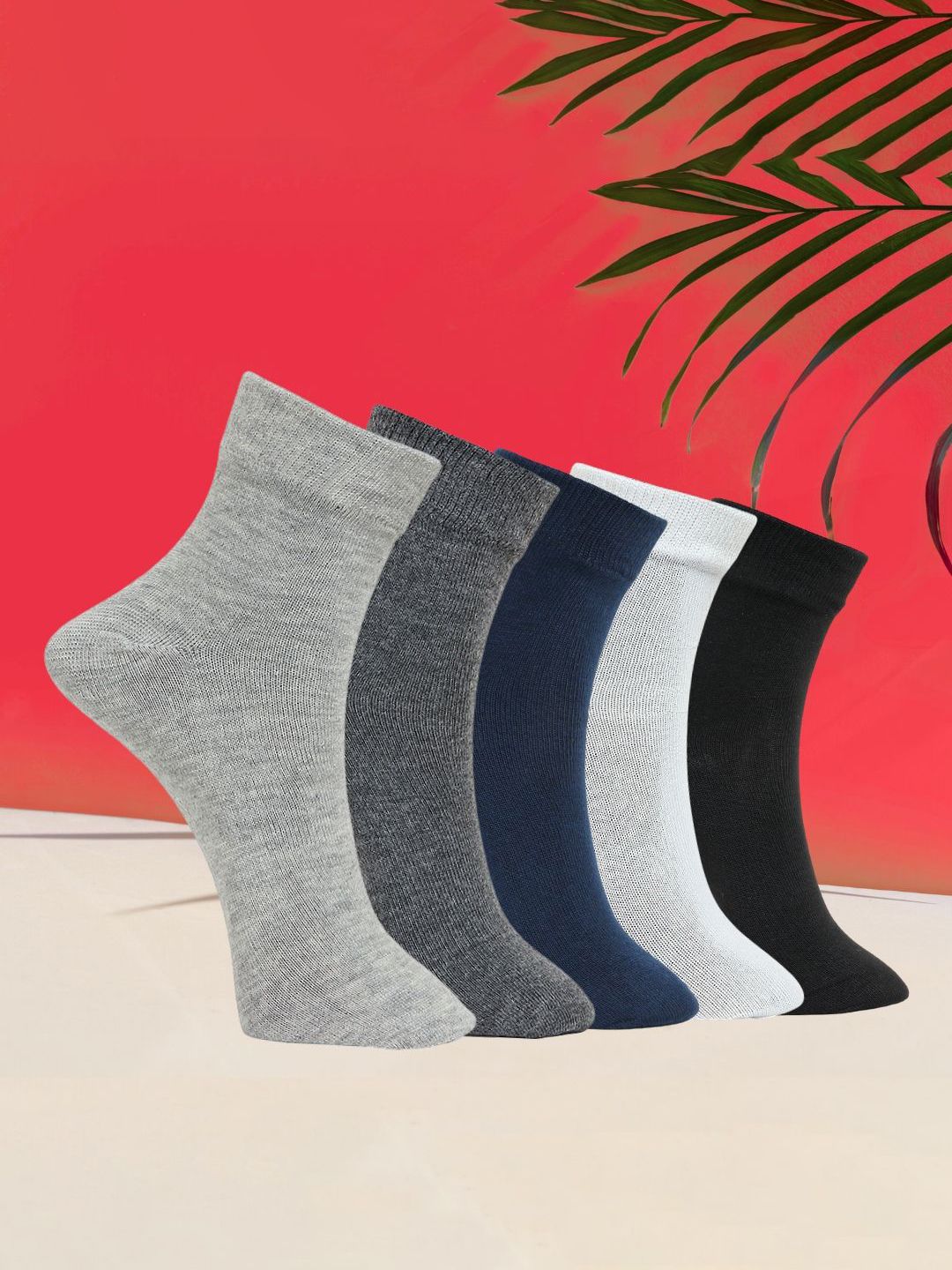 MJE Unisex Pack Of 5 Comfortable Ankle-Length Socks-picture-53