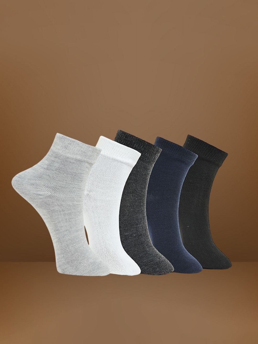 MJE Pack Of 5 Everyday Lightweight Ankle-Length Socks-picture-10