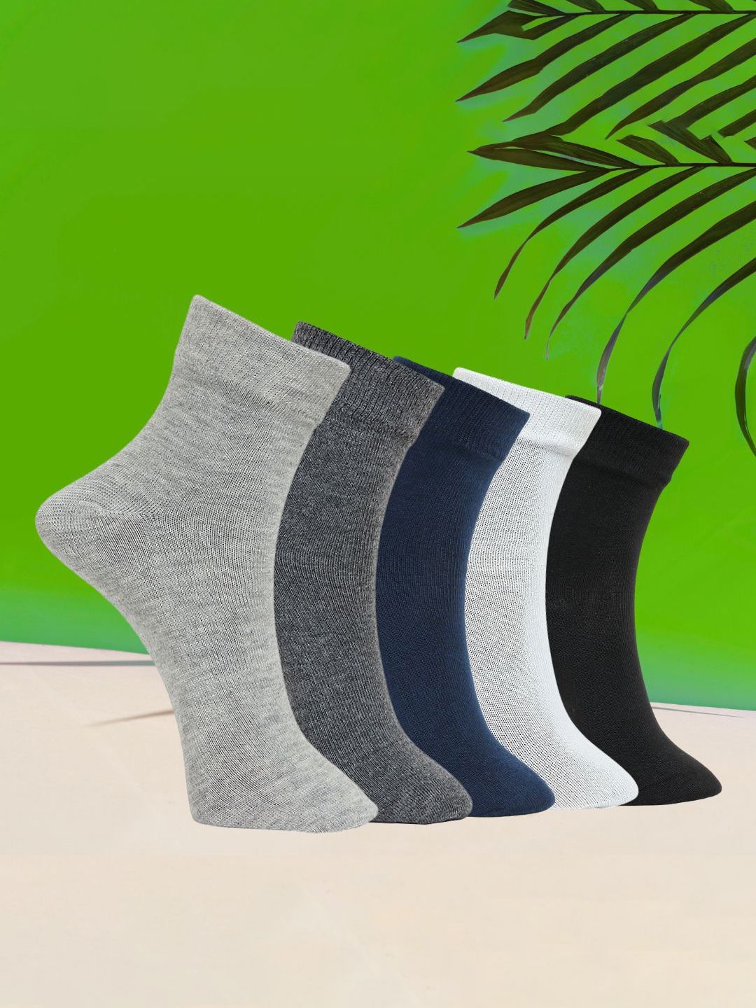 MJE Unisex Pack Of 5 Comfortable Ankle-Length Socks-picture-50