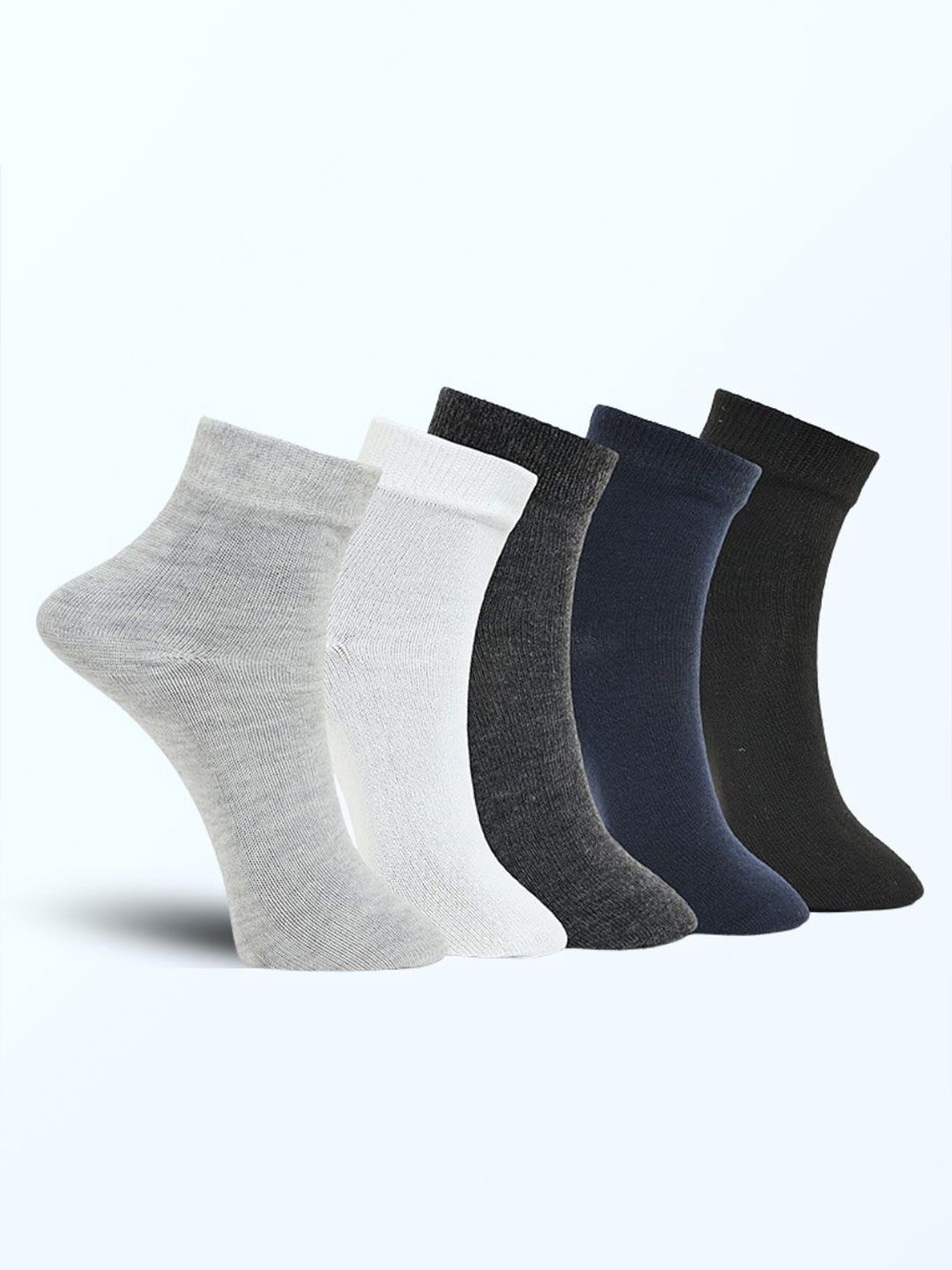 MJE Unisex Pack Of 5 Ankle-Length Socks-image-37