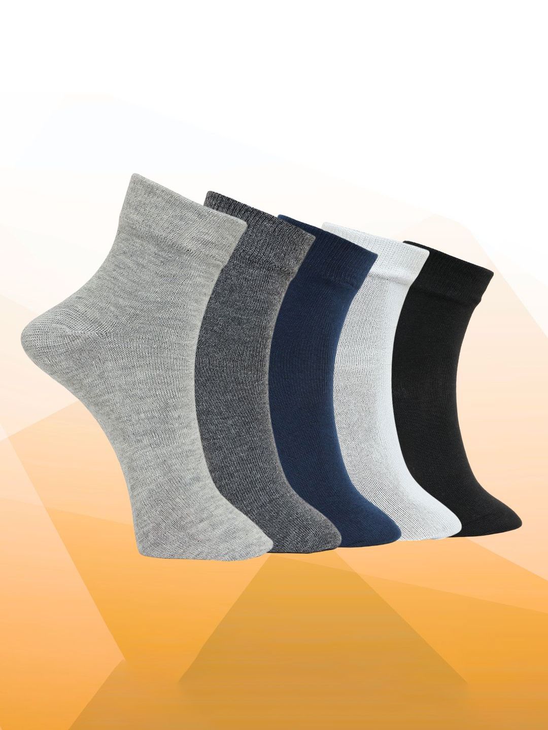 MJE Unisex Pack Of 5 Comfortable Ankle-Length Socks-picture-1