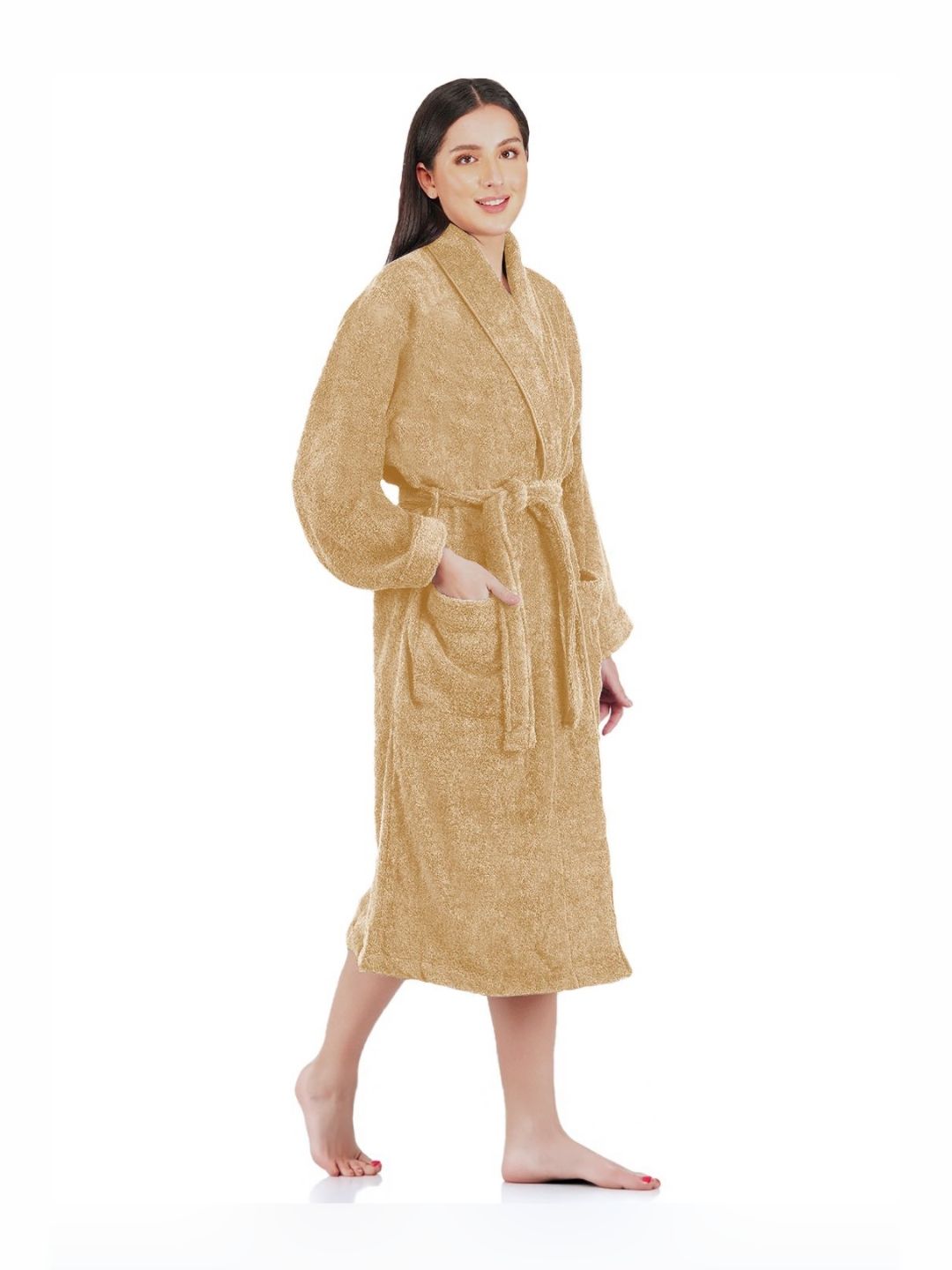 RANGOLI Women Canning vale Pure Cotton Bath Robe - 550 GSM-picture-23