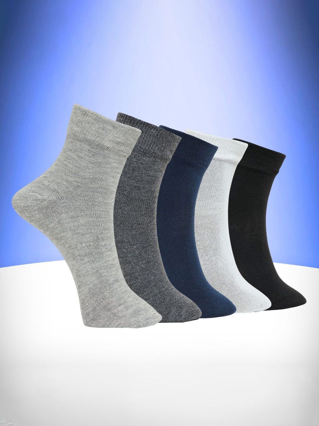 MJE Unisex Pack Of 5 Comfortable Ankle-Length Socks-picture-23