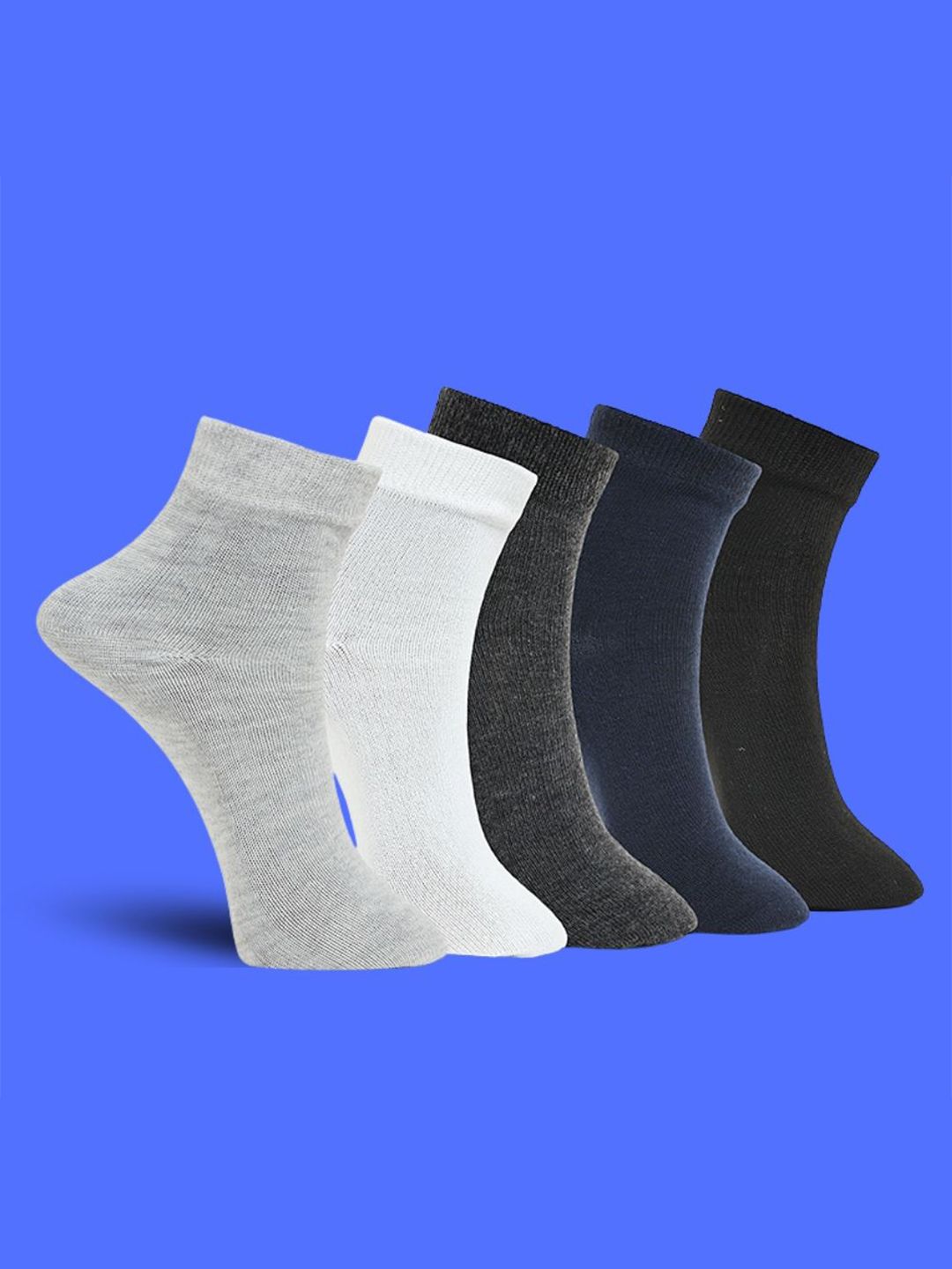 MJE Unisex Pack Of 5 Everyday Lightweight Ankle-Length Socks-picture-36