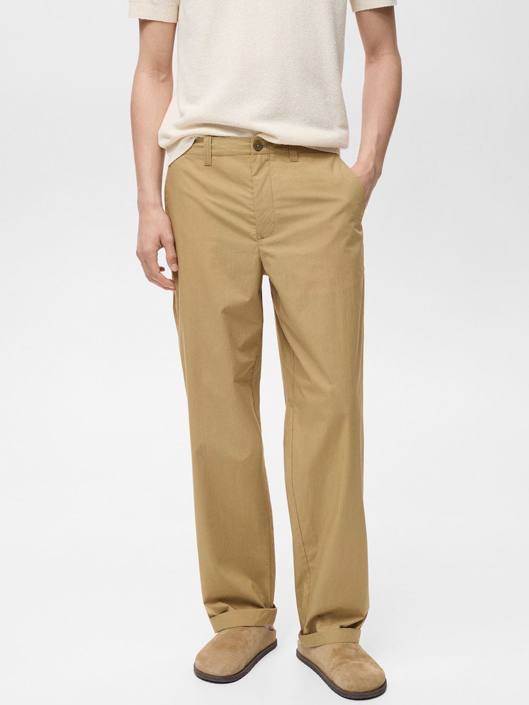 MANGO MAN Mid-Rise Pure Cotton Straight Fit Chinos-picture-36