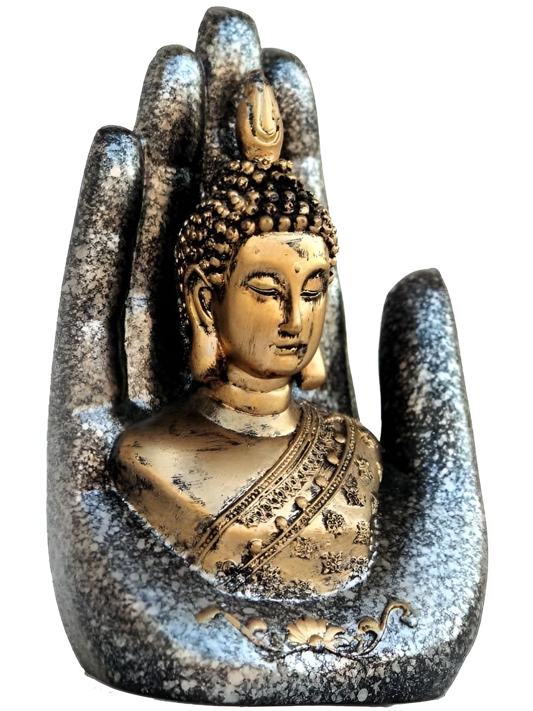 Aura Black & Gold-Toned Buddha Idol Showpiece-image-36