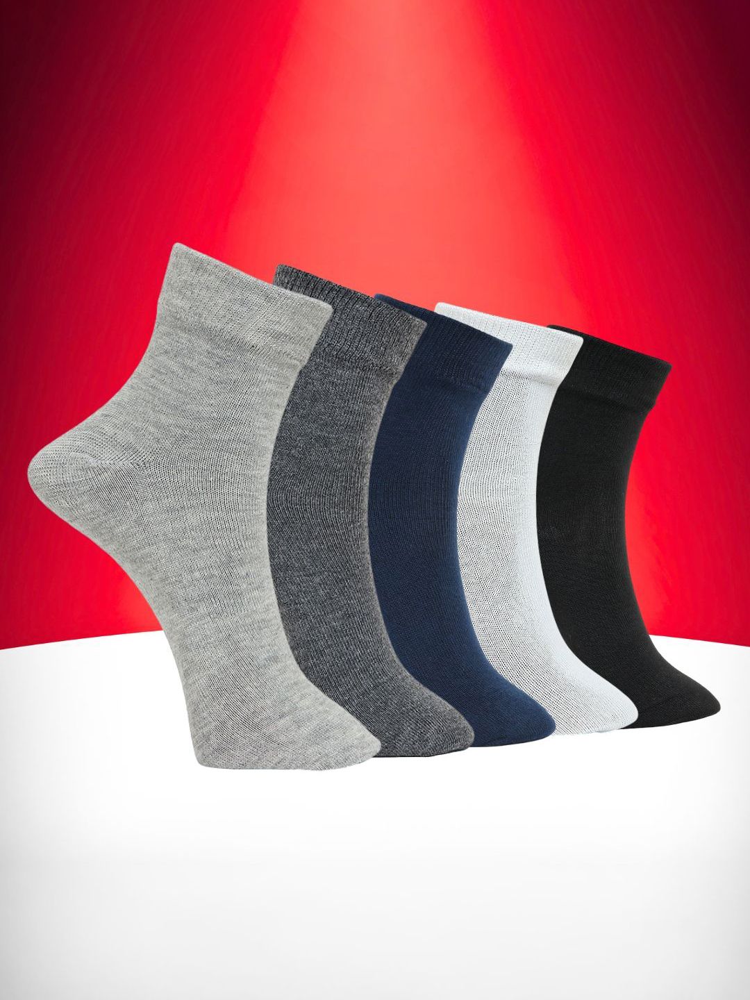 MJE Unisex Pack Of 5 Everyday Lightweight Ankle-Length Socks-picture-47