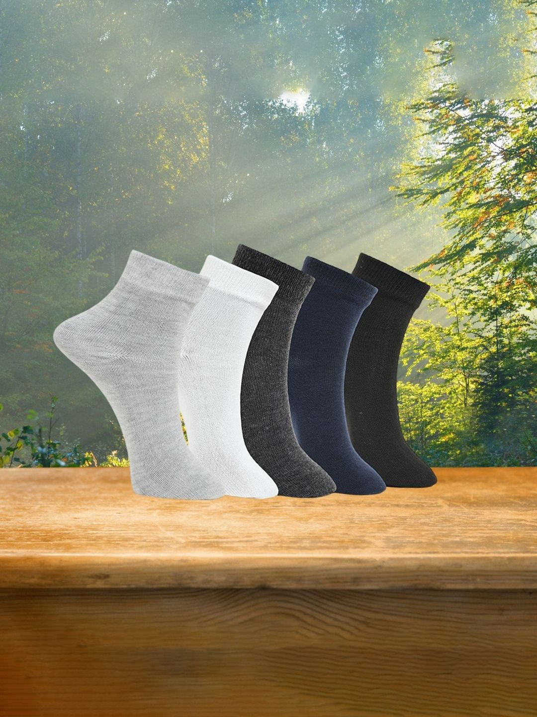 MJE Unisex Pack Of 5 Comfortable Ankle-Length Socks-picture-12