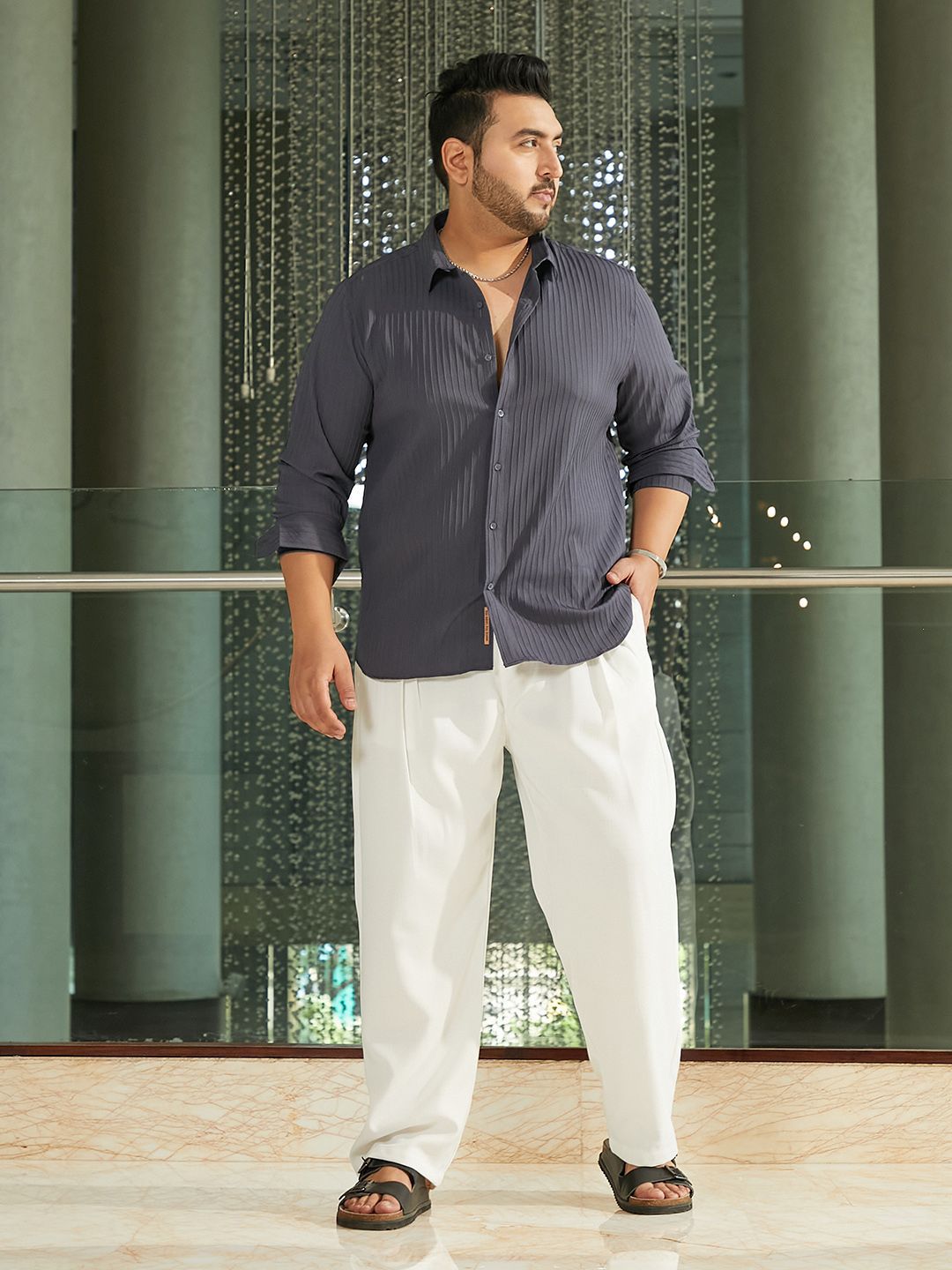 Instafab Plus Men Solid Comfort Casual Shirt-picture-39