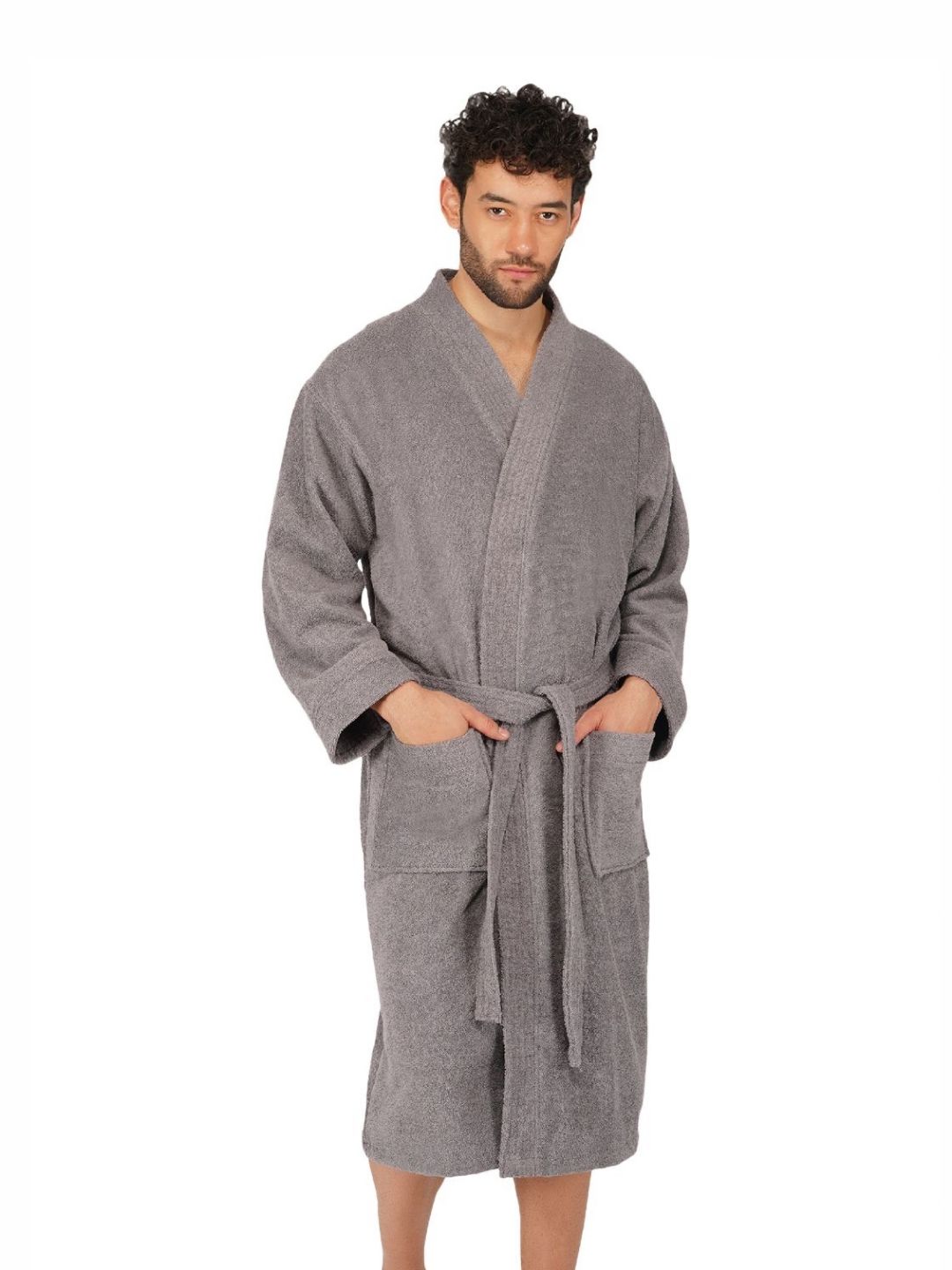RANGOLI Men Noble Pure Cotton Bath Robe - 400 GSM-picture-45