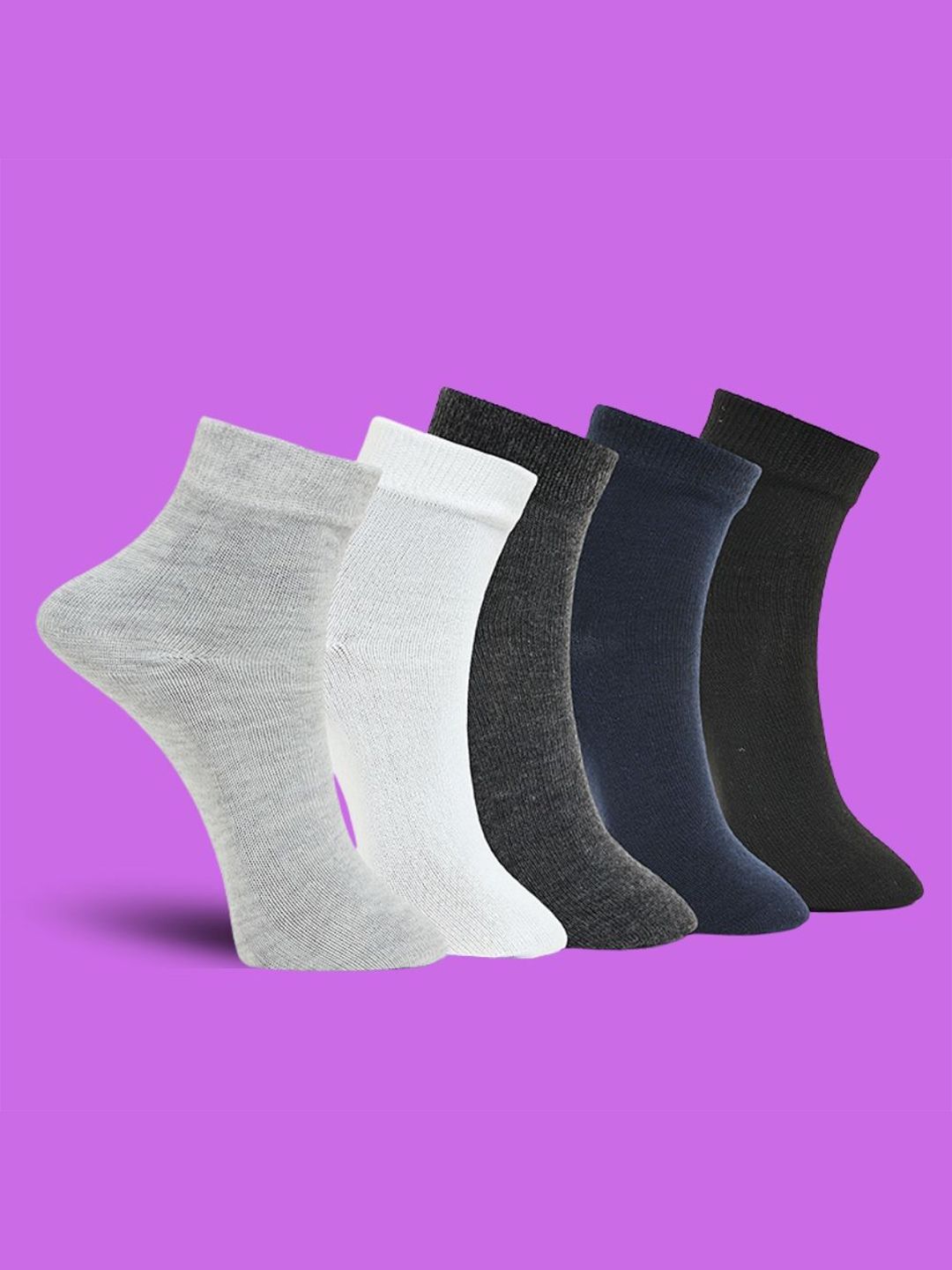 MJE Unisex Pack Of 5 Comfortable Ankle-Length Socks-picture-41