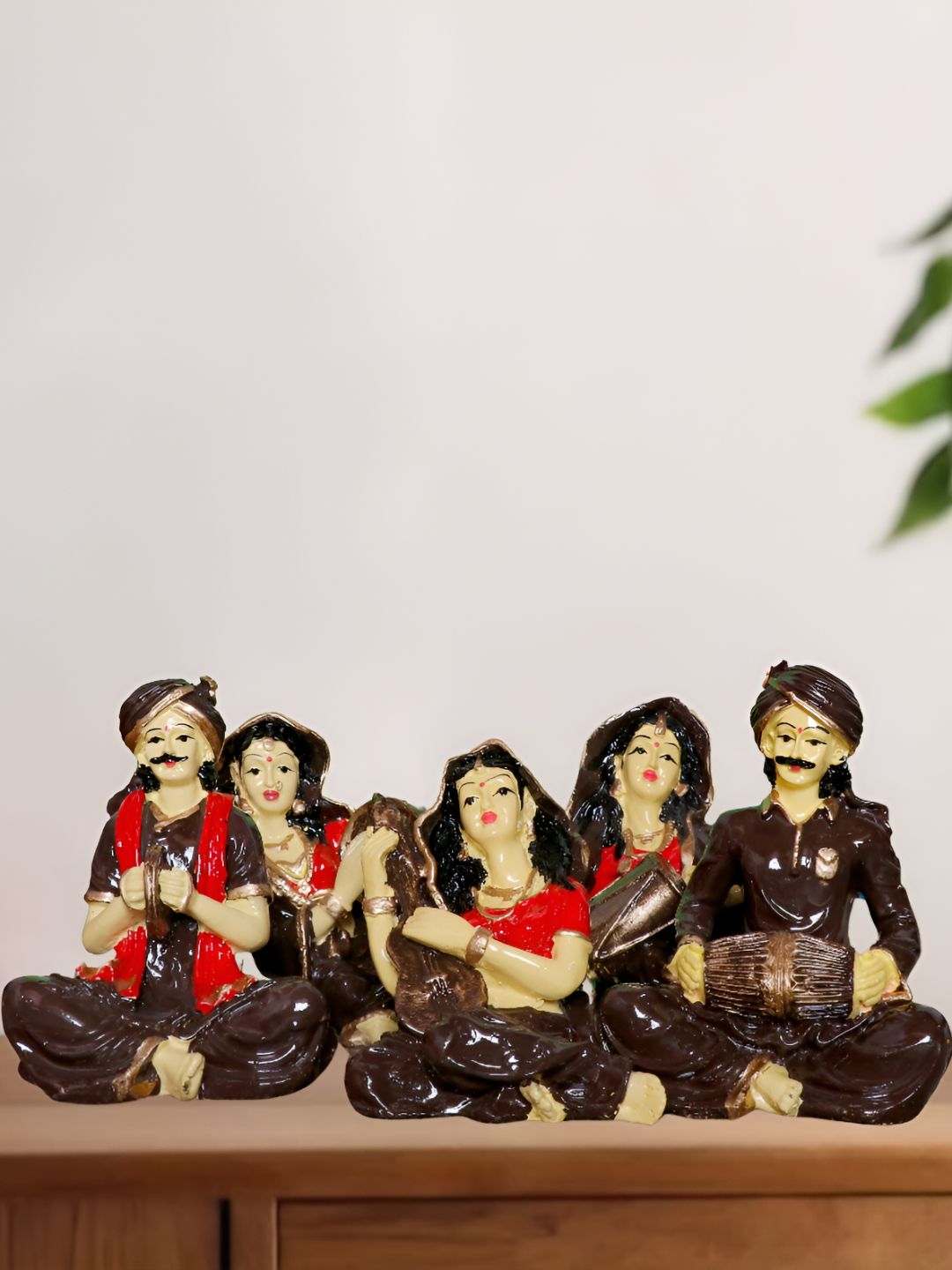 Aura 5 Pieces Brown & Red Figurine Showpiece-picture-14