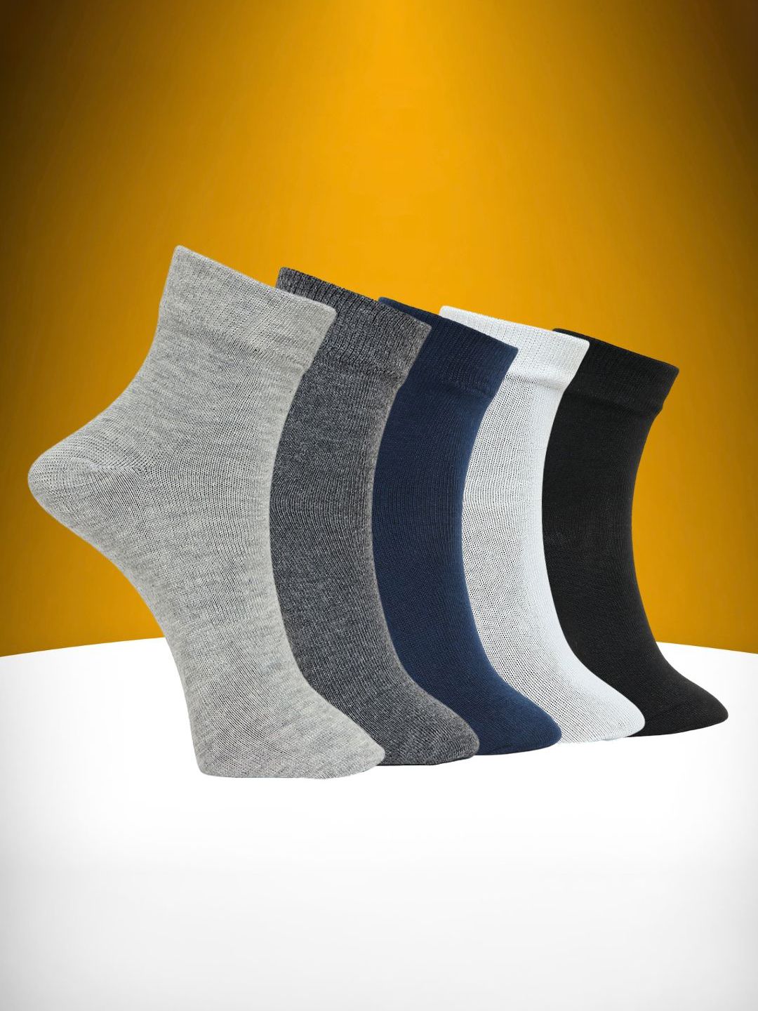 MJE Unisex Pack Of 5 Comfortable Ankle-Length Socks-picture-29