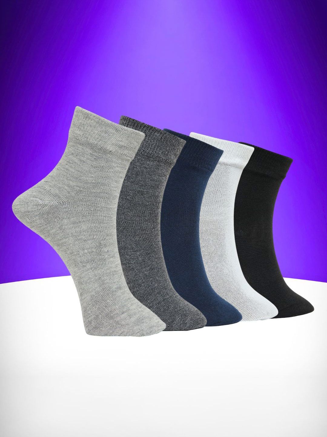 MJE Unisex Pack Of 5 Comfortable Ankle-Length Socks-picture-42